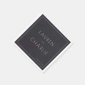 Serviette En Papier Sophisticated Charcoal Typographic (Coin)