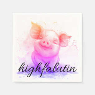 Serviette En Papier Sophistication musculaire : Aquarelle Cochon