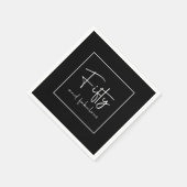 Serviette En Papier Sophistiqué Script Calligraphie Cinquante et fabul (Coin)