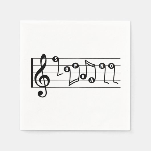 Serviette En Papier Soprano Singer Cocktail musical Napkin (Devant)