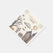 Serviette En Papier Sorcière bébé douce et Éffrayante Anniversaire (Coin)