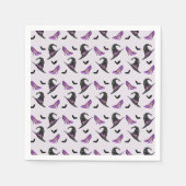 Serviette En Papier Sorcière Casquette avec chaussures violet Motif Ha (Devant)