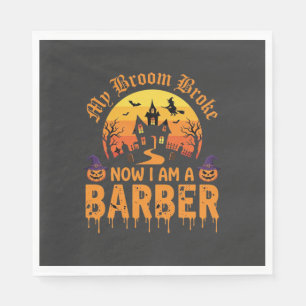 Serviette En Papier Sorcière de barbier d'Halloween Balai Cassé Maison