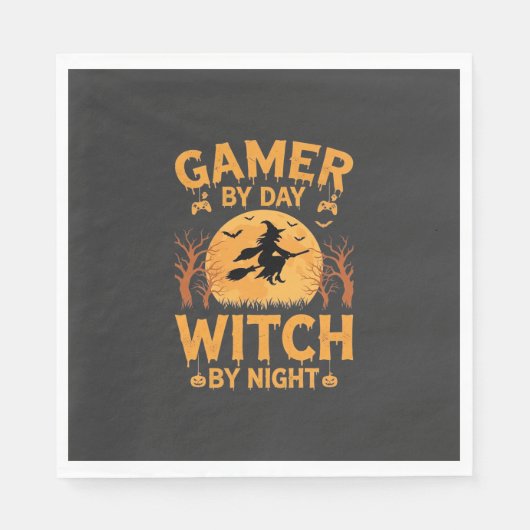 Serviette En Papier Sorcière de jeu Halloween Conception de jeu (Devant)