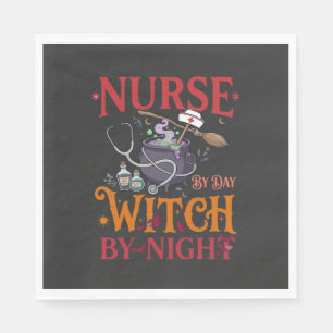 Serviette En Papier Sorcière de jour de la nurse Nuit de Halloween Cha