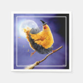 Serviette En Papier Sorcière de poulet sur Broomstick (Devant)