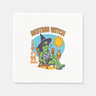Serviette En Papier Sorcière de repos - Summerween Premium