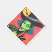 Serviette En Papier Sorcière d'Halloween lunaire (Coin)