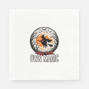 Serviette En Papier Sorcière d'Halloween possède un design de maillot