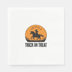 Serviette En Papier Sorcière d'Halloween Trick Or Treat Lune Vintage_1
