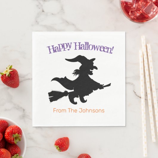 Serviette En Papier Sorcière effrayante Halloween Papier Party serviet (En situation)