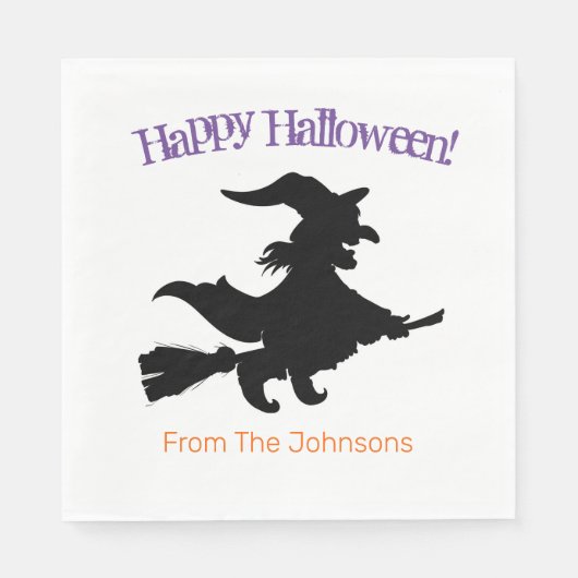 Serviette En Papier Sorcière effrayante Halloween Papier Party serviet (Devant)