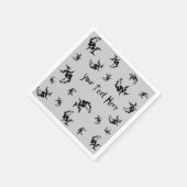 Serviette En Papier Sorcière éffrayante sur balai volant halloween (Coin)