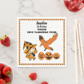 Serviette En Papier Sorcière errante Corbeau Halloween Citrouille Anni (En situation)