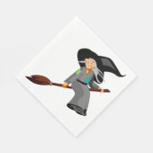 Serviette En Papier Sorcière Et Broomstick (Coin)
