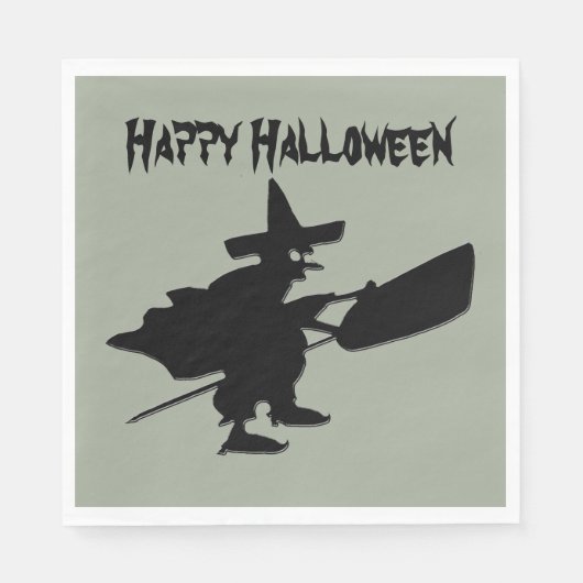 Serviette En Papier Sorcière noire (Devant)