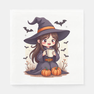 Serviette En Papier Sorcière Pumpkin Spice � Chemise de café mignonne 