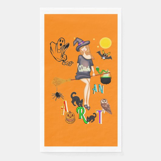 Serviette En Papier Sorcière Un Art (Devant)