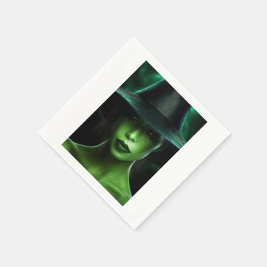 Serviette En Papier Sorcière verte (Coin)
