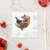 Serviette En Papier Sorcière vintage d'Halloween (En situation)