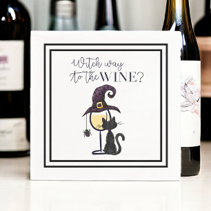 Serviette En Papier Sorcière Way to the Wine Funny Halloween
