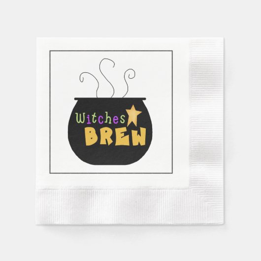 Serviette En Papier Sorcières brassent Halloween papier Napkin (Devant)