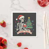 Serviette En Papier Sorta Merry Sorta Effrayant Squelette Éffrayant Sq (En situation)