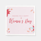 Serviette En Papier Souhaitez rose fête des femmes heureuse (Devant)