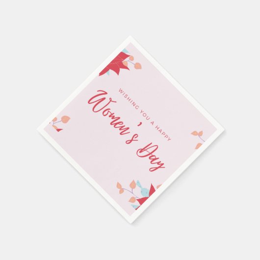 Serviette En Papier Souhaitez rose fête des femmes heureuse (Coin)