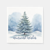 Serviette En Papier Souhaits les plus chauds Neige couvert Arbre À feu (Devant)