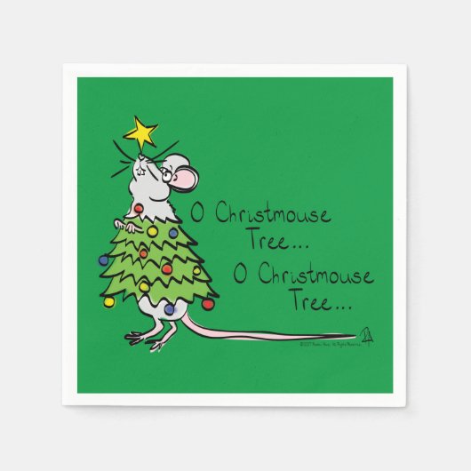 Serviette En Papier Souris Arbre de Noël Funny Enfants (Devant)