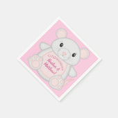 Serviette En Papier Souris Baby shower rose (Coin)