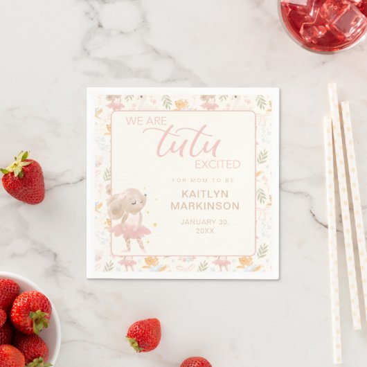 Serviette En Papier Souris Ballerina Tutu Baby shower excité (En situation)