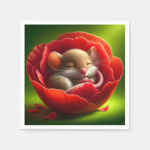 Serviette En Papier Souris Bébé très mignonne Dormir