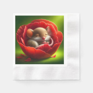 Serviette En Papier Souris Bébé très mignonne Dormir