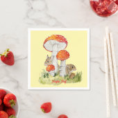 Serviette En Papier Souris de forêt et champignons (En situation)