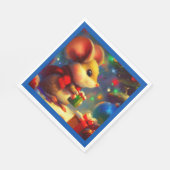 Serviette En Papier Souris de Noël 2 (Coin)