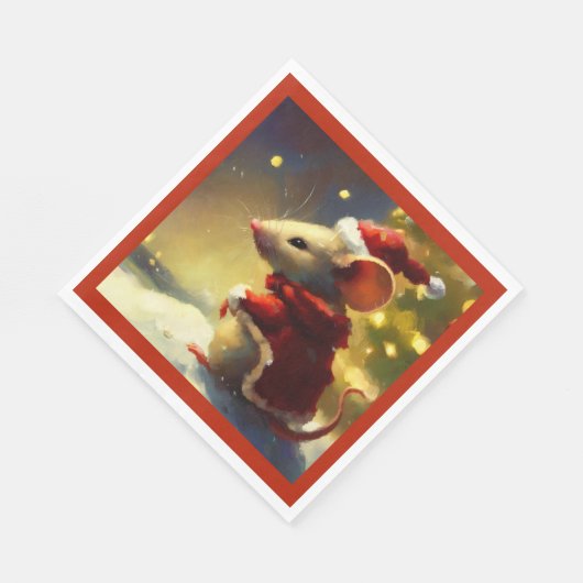 Serviette En Papier Souris de Noël 4 (Coin)