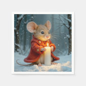 Serviette En Papier Souris de Noël à la bougie (Devant)