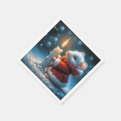 Serviette En Papier Souris De Noël À La Bougie Poussante (Coin)