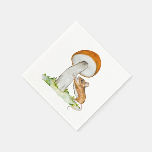 Serviette En Papier Souris drôle avec champignon sauvage (Coin)