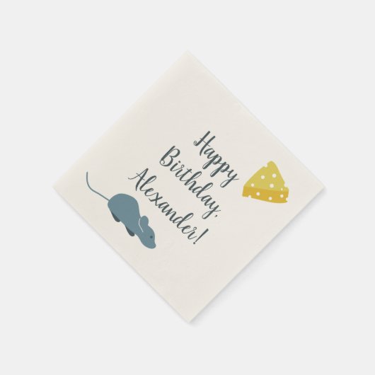 Serviette En Papier Souris et fromage personnalisés (Coin)
