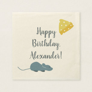 Serviette En Papier Souris et fromage personnalisés illustrés