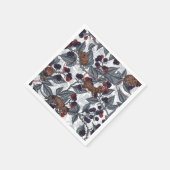 Serviette En Papier Souris et mûres sur blanc (Coin)