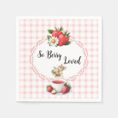 Serviette En Papier Souris fraise Baby shower-Cocktail Napkin (Devant)