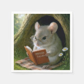 Serviette En Papier Souris Littéraire Dans Un Trou D'Arbre Cosy (Devant)