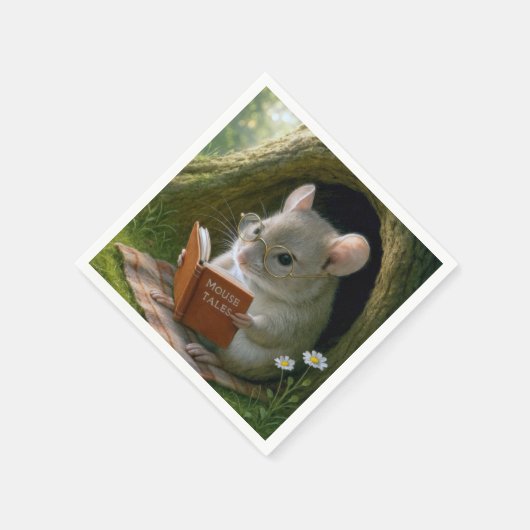 Serviette En Papier Souris Littéraire Dans Un Trou D'Arbre Cosy (Coin)