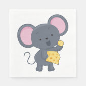 Serviette En Papier Souris manger du fromage (Devant)