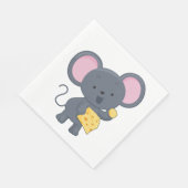 Serviette En Papier Souris manger du fromage (Coin)