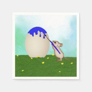 Serviette En Papier Souris Peinture Un Oeuf De Pâques Papier serviette